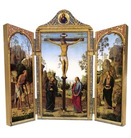 Nelson Art Crucifixion by Perugino Triptych Plaque