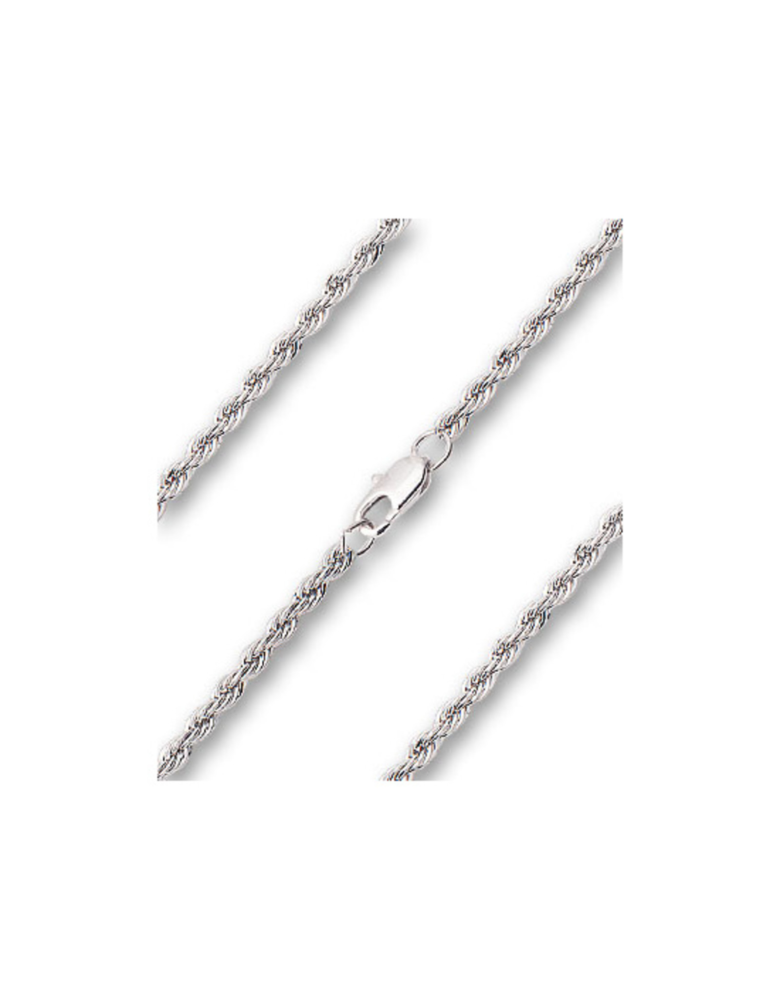 Bliss Chain - Rhodium, French Rope - 27