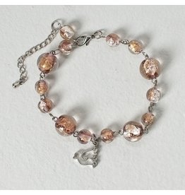 Confirmation Bracelet with Dove Charm & Glass Beads