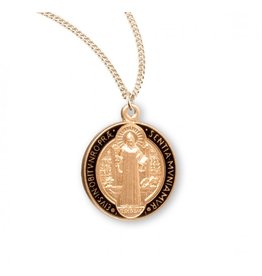 HMH St. Benedict Jubilee Medal, Gold over Sterling Silver, 18" Chain