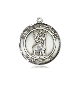 Bliss St. Christopher Round Medal, Sterling Silver 8022RDSS