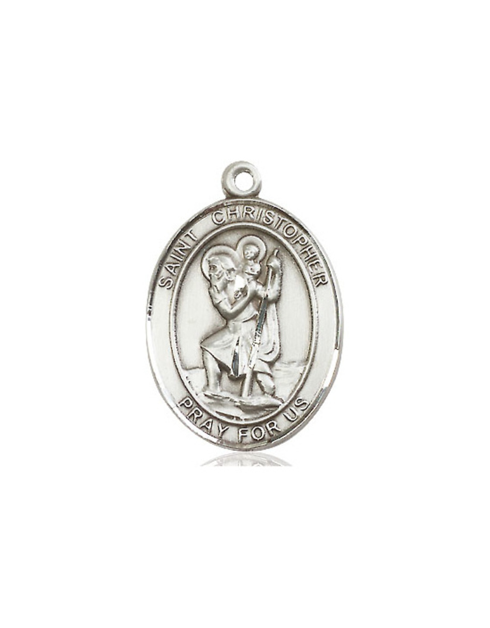 Bliss St. Christopher Medal - Oval, Sterling Silver (3/4")