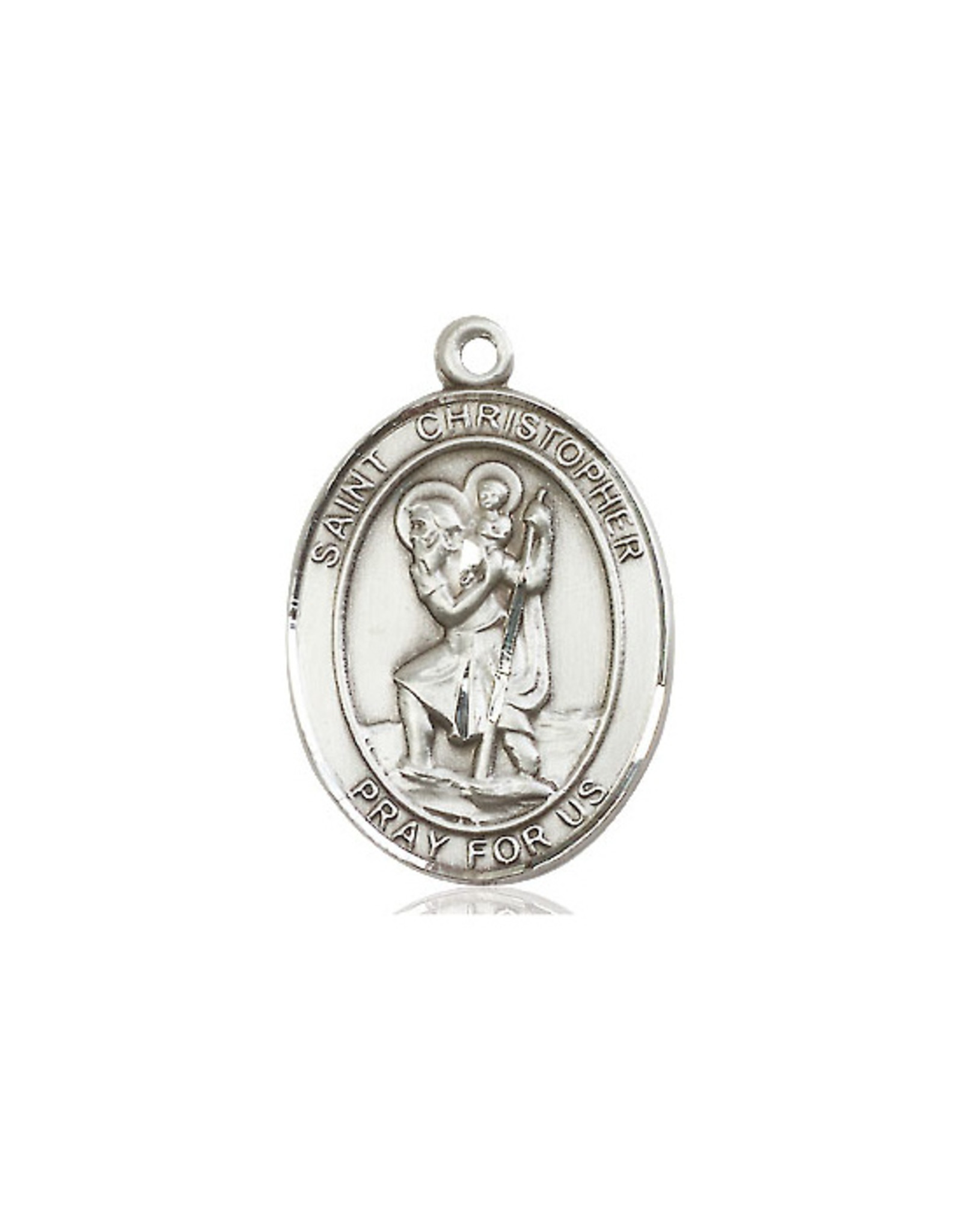 Bliss St. Christopher Oval Medal, Sterling Silver