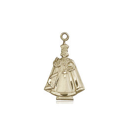 Bliss Infant of Prague Medal, Gold Filled
