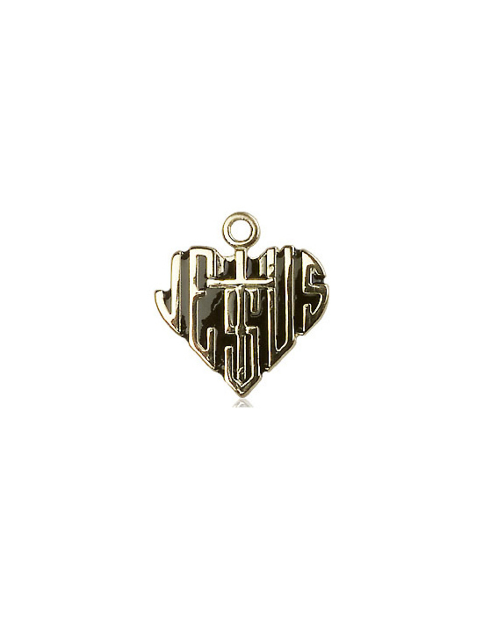 Bliss Jesus Heart with Cross Medal, Gold Filled