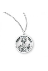 HMH St. Jude Medal - Round, Sterling Silver, 18" Chain