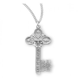 MEDAL KEY TO HEAVEN STERLING SILVER/18" CHAIN