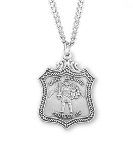 St. Michael Sterling Silver Shield Medal