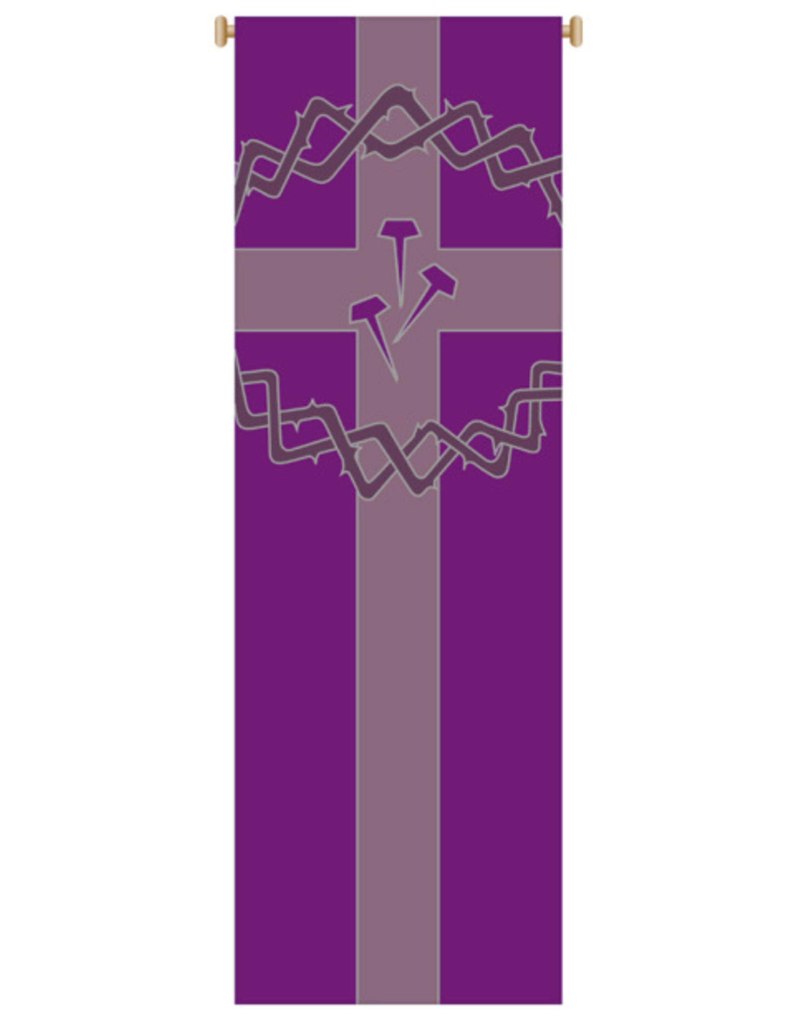 Crown/Nails/Cross Purple Banner