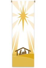 Slabbinck Christmas Holy Family/Creche White & Gold Banner