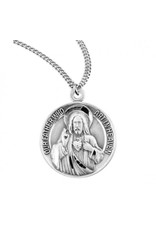 HMH Our Father/Hail Mary Medal, Sterling Silver, 18" Chain