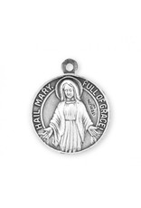 HMH Our Father/Hail Mary Medal, Sterling Silver, 18" Chain