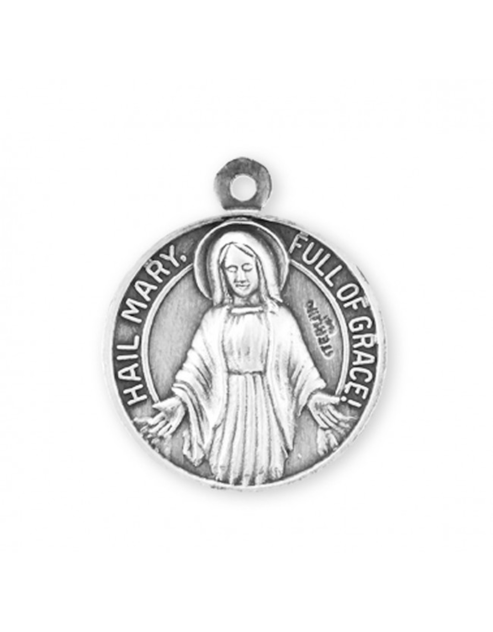 Our Father/Hail Mary Medal, Sterling Silver, 18" Chain
