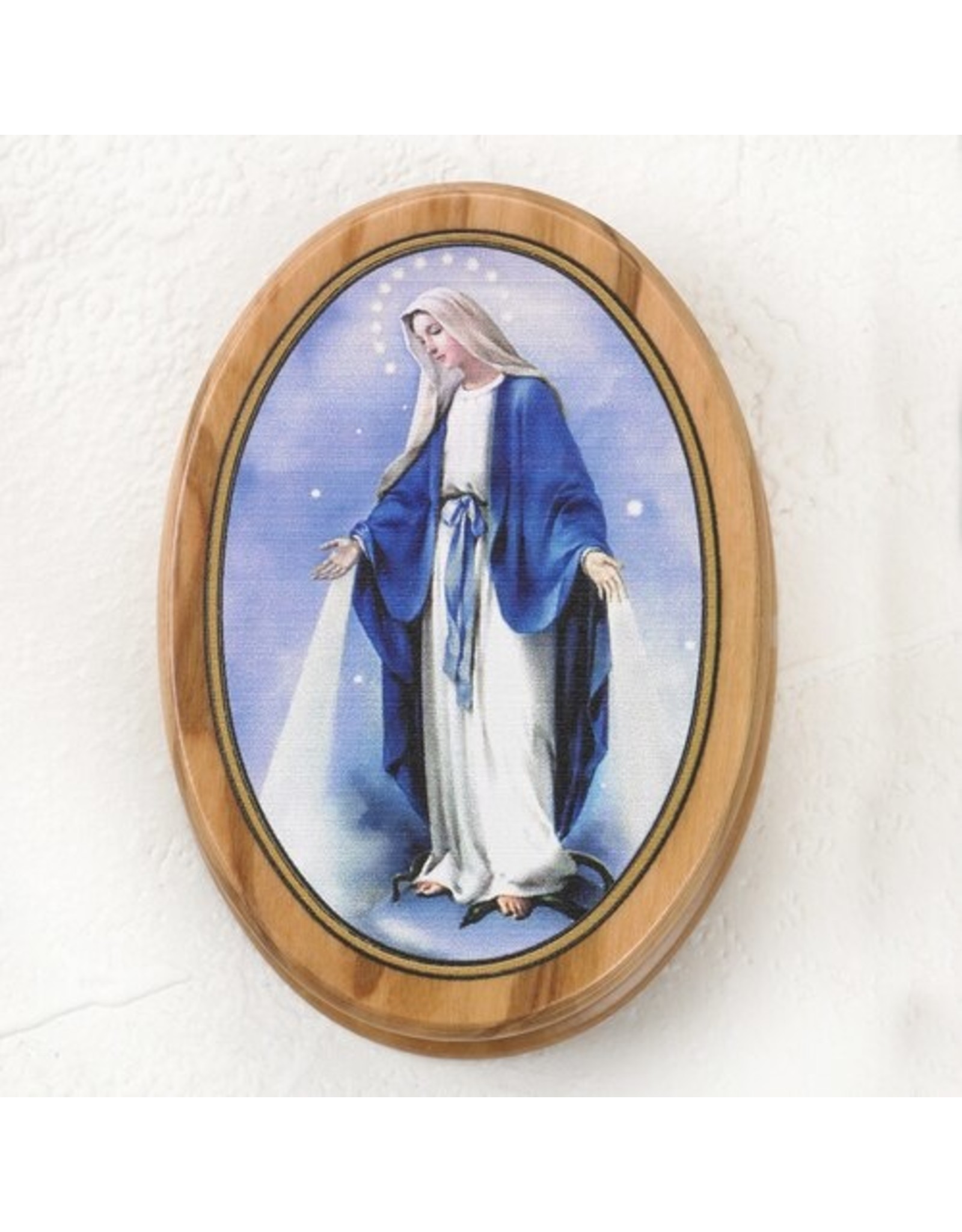 Tuscan Hills Rosary Box - Our Lady of Grace - Olive Wood