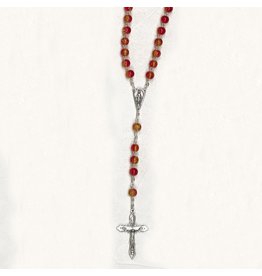 Tuscan Hills Rosary Red/Yellow Glass 6mm Imitation Murano