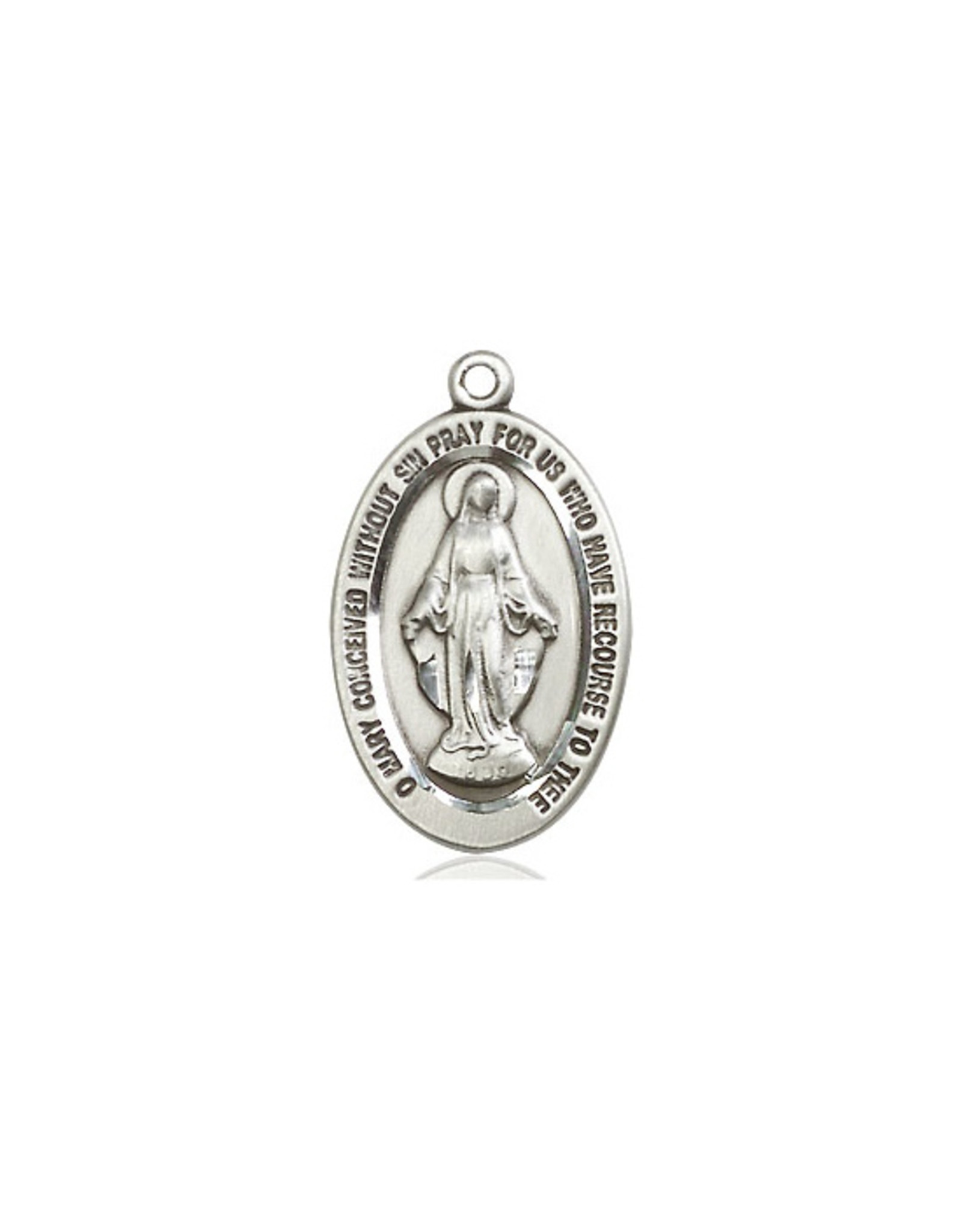 Bliss Miraculous Medal, Oval, Sterling Silver