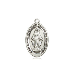 Miraculous Medal - Oval, Sterling Silver