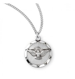 HMH Holy Spirit Medal - Round, Sterling Silver, 18" Chain