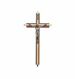 10" Walnut/Metal Cross with Pewter Corpus Crucifix