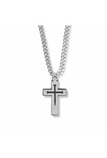 Singer Pewter Cross with Nails Necklace on 20" Chain
