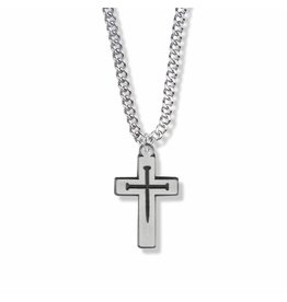 Singer Medal Cross Nails Pewter/20" Chain