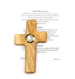 Shomali Olive Wood Cross with Bethlehem Stone from Holy Land