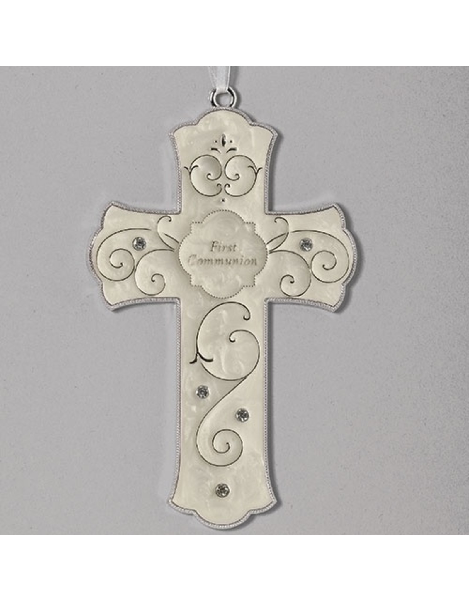 Roman Pearlized First Communion Cross, 7.25"