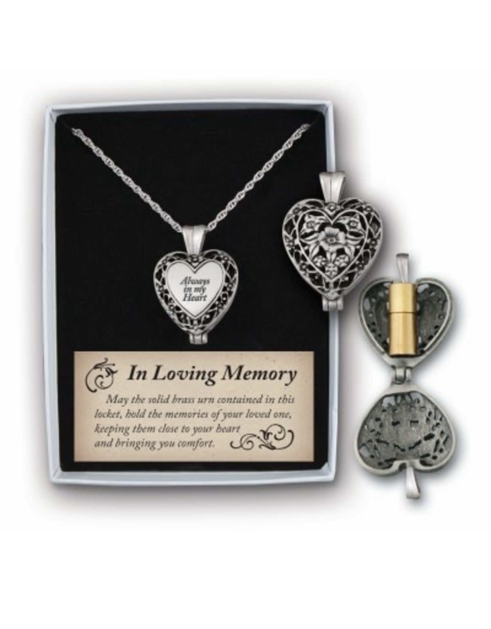 My Heart Necklace with Vial for Ashes 