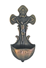 Goldscheider Holy Water Font Crucifix 7.5" Bronze