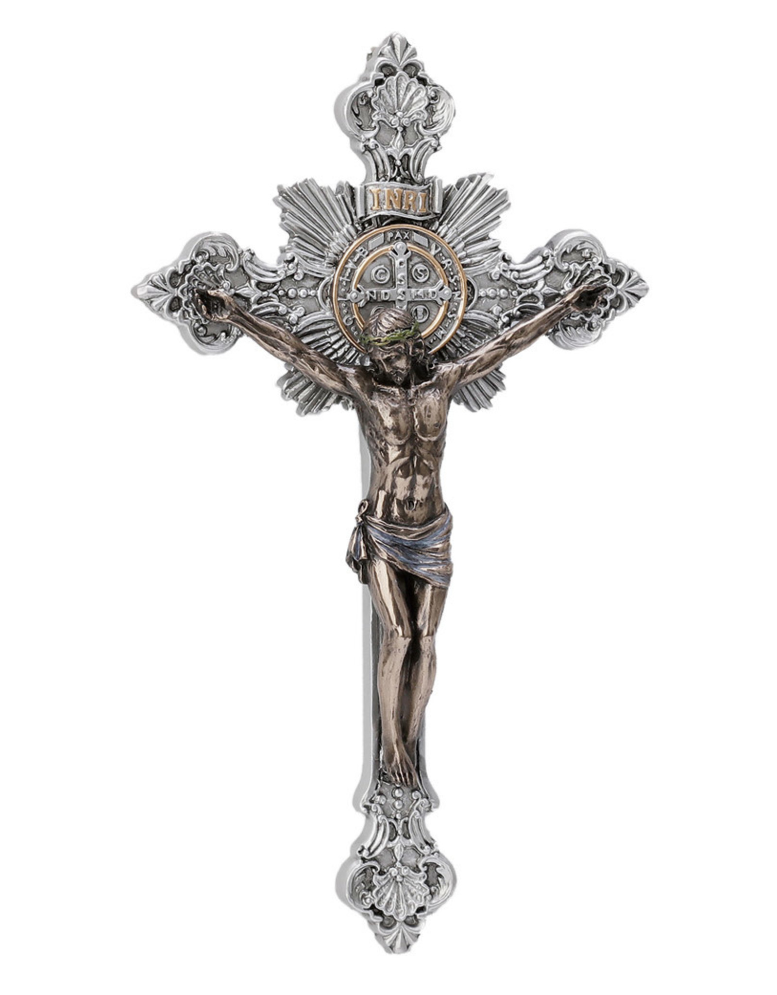 Goldscheider Crucifix, Benedictine - Pewter/Bronze (7.75")