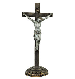 Goldscheider Standing Crucifix - Pewter/Bronze (13.75")