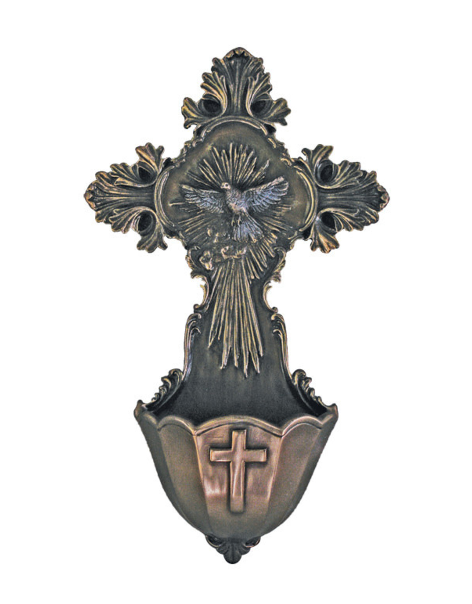 Goldscheider Holy Water Font Holy Spirit 6" Bronze