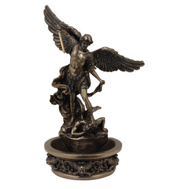 Holy Water Font Michael Bronze 8"