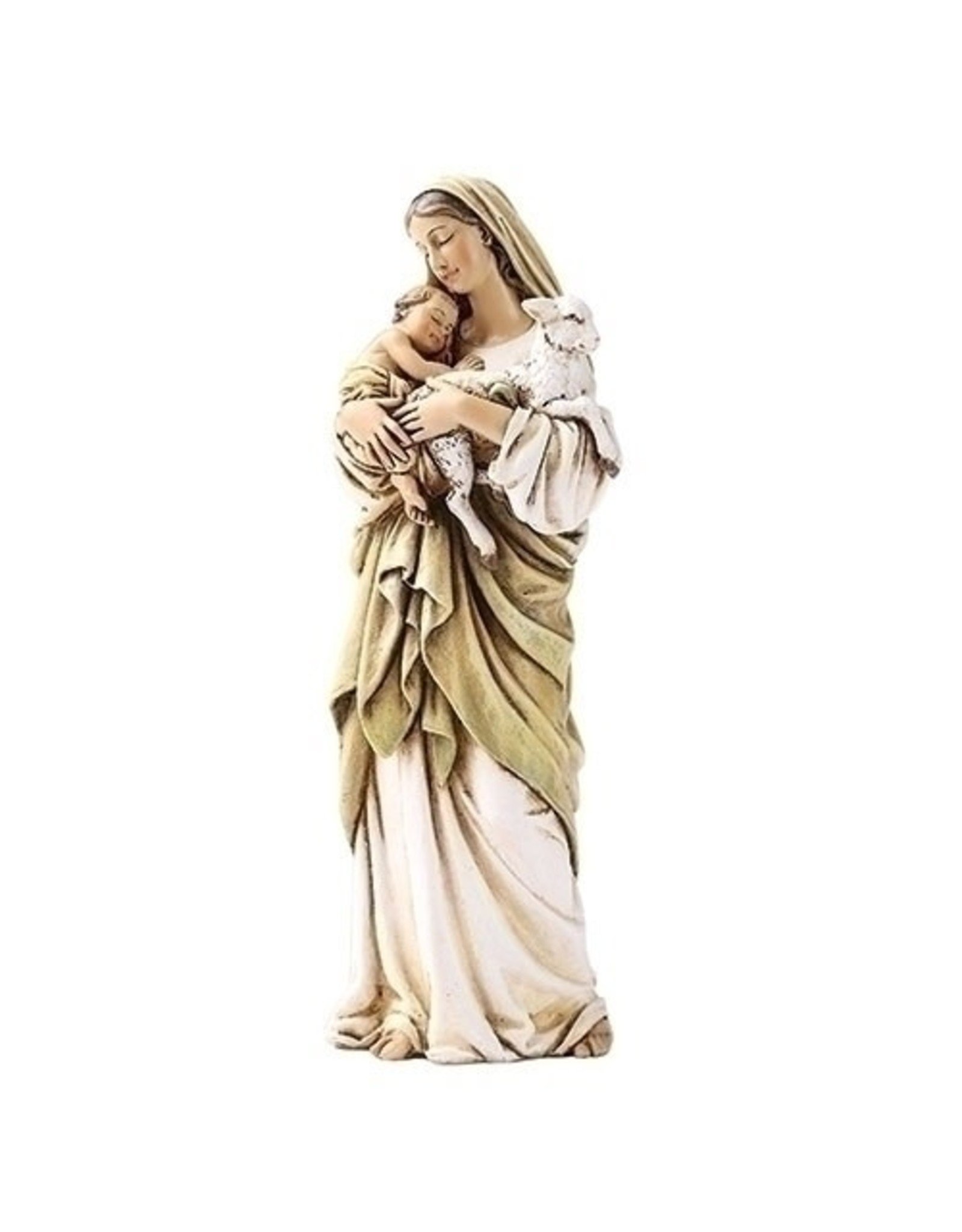 Roman Statue Madonna with Child & Lamb (6.25")