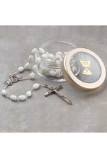 Devon First Communion Rosary White/Clear Box w/Chalice