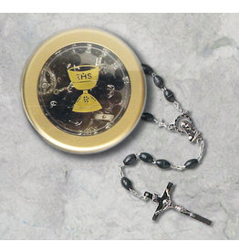 First Communion Rosary Black/Clear Box w/Chalice