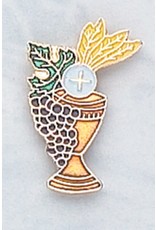 Lumen Mundi/Devon/Tuscan Hills First Communion Pin Grapes/Chalice/Host Enamel