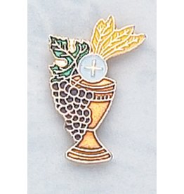 Lumen Mundi/Devon/Tuscan Hills First Communion Pin Grapes/Chalice/Host Enamel