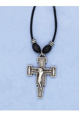 Crucifix Pendant on Black Cord