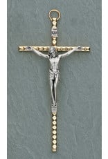 Crucifix 4.5" Hammered Metal Gold Plated/Silver