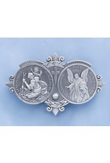 Devon DISC - Visor Clip - Christopher/Guardian Angel, Pewter