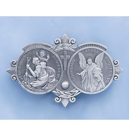 Devon DISC - Visor Clip - Christopher/Guardian Angel, Pewter