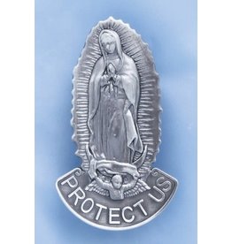 Devon Visor Clip - Our Lady of Guadalupe Protect Us, Pewter