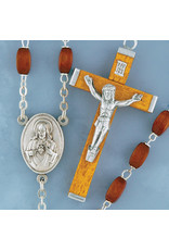 Rosary Brown Square Wood/Silver