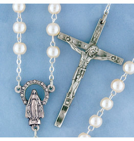 Devon Rosary Pearl/Silver
