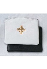 Devon Rosary Case - Leather Zip, White
