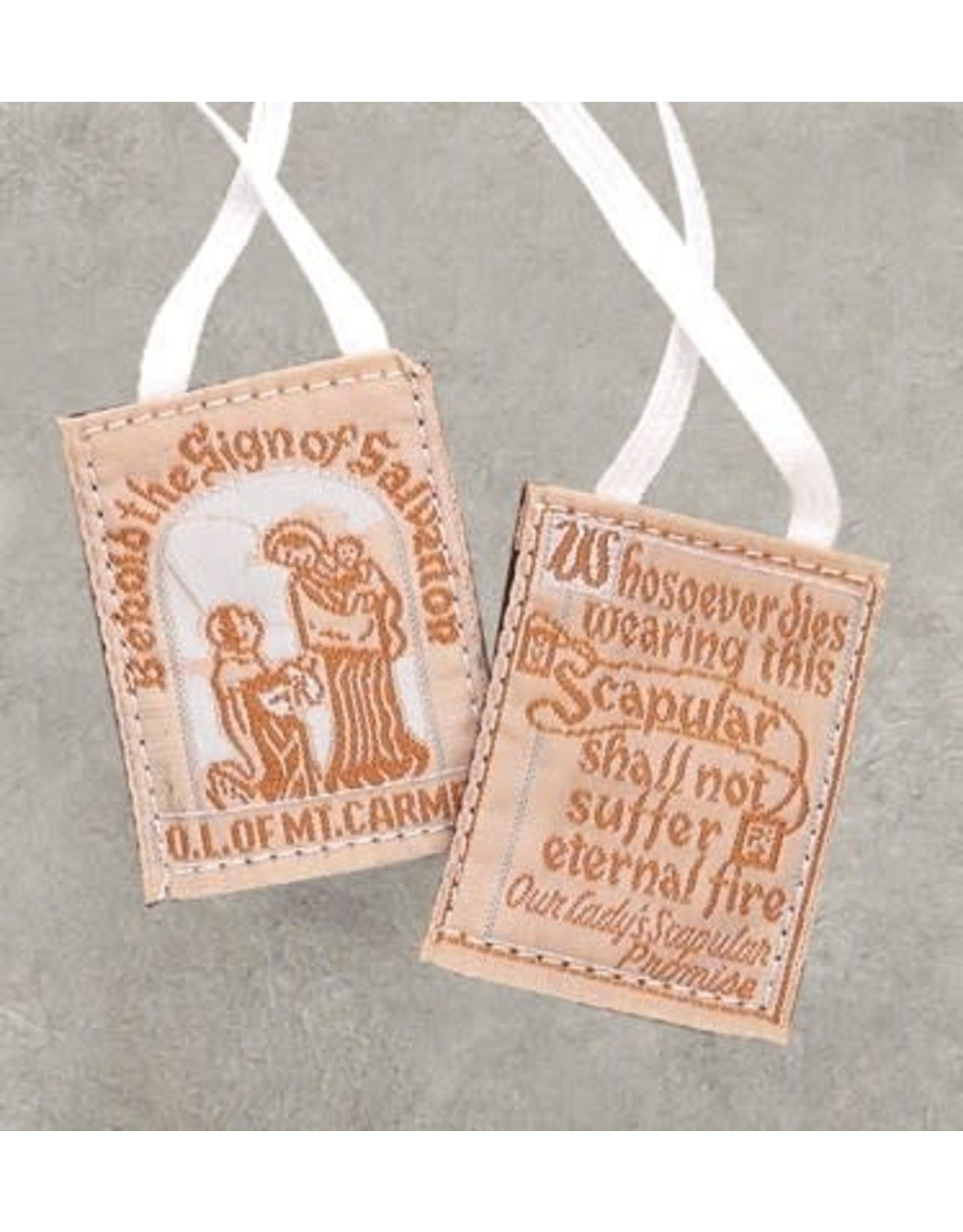 Devon Scapular - White Cloth/Cotton Cord