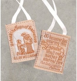 Devon Scapular - White Cloth/Cotton Cord