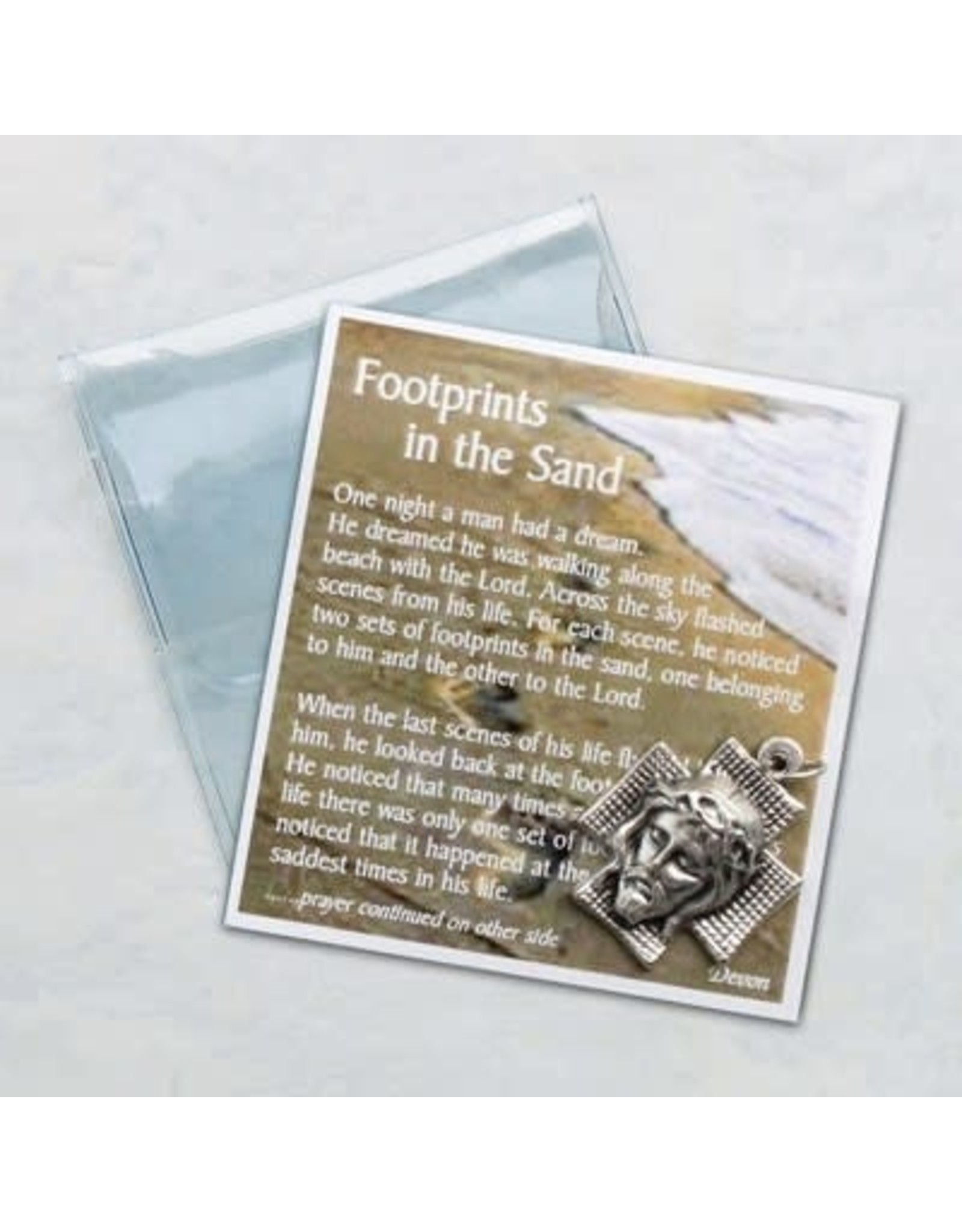 Devon Footprints Prayer Card with Christ Medal