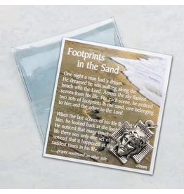 Devon Footprints Prayer Card with Christ Medal